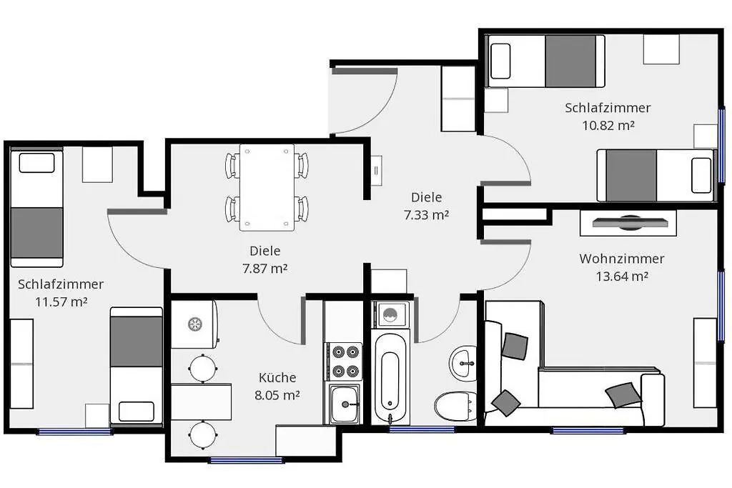 3-Raum Wohnung In Dresden, Ideal Fuer Monteure Apartment Dresden